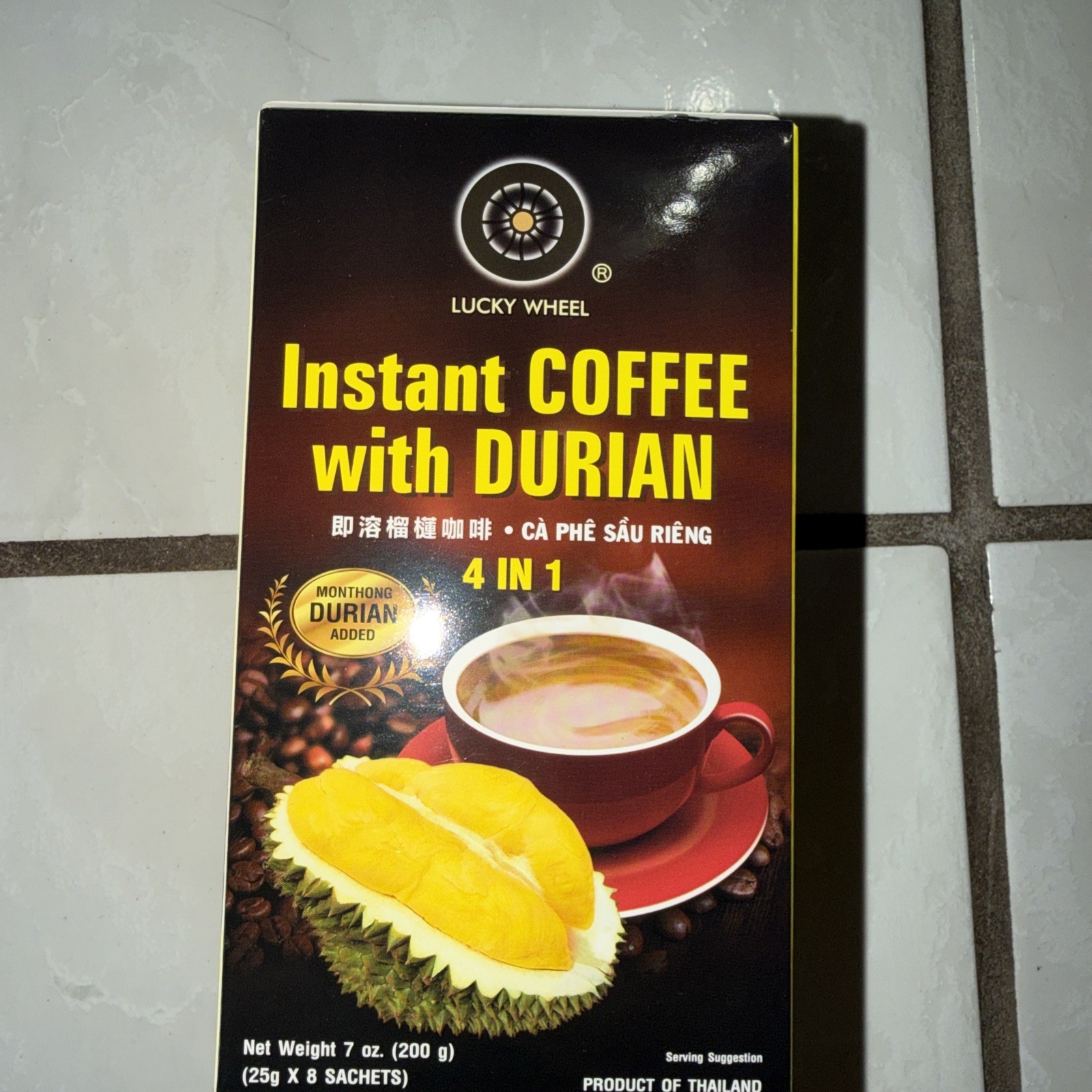 Instant Coffee with durian Ca Phe Sau Rieng 8 Packets 25g Product Of Thailand