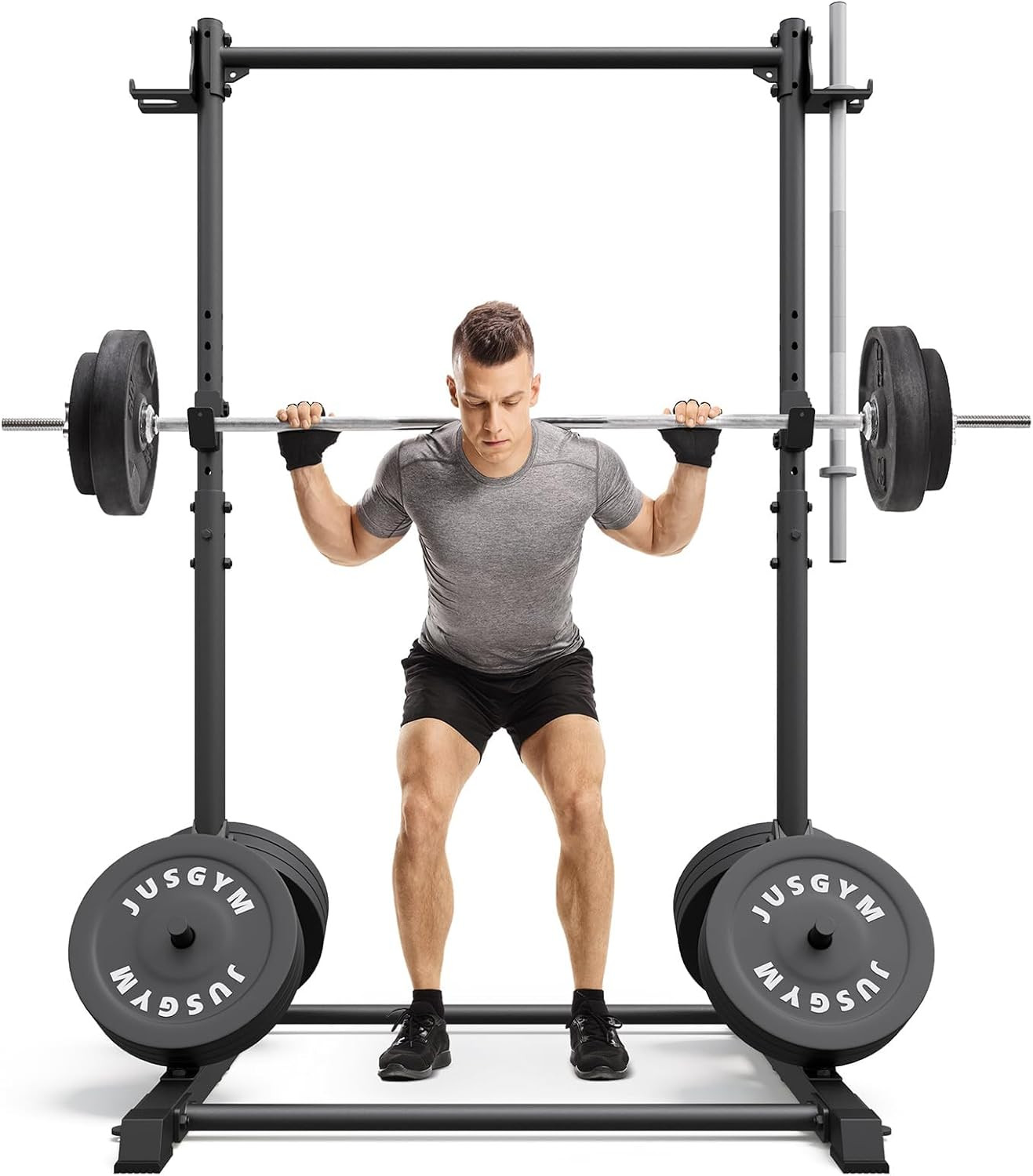 Squat Rack with Pull up Bar, Heavy Duty 600LBS Weight Capacity Squat Rack for Ho