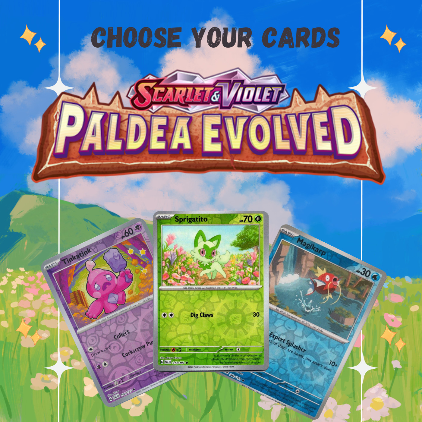 Pokemon Choose Your Cards - Paldea Evolved Holo & Reverse