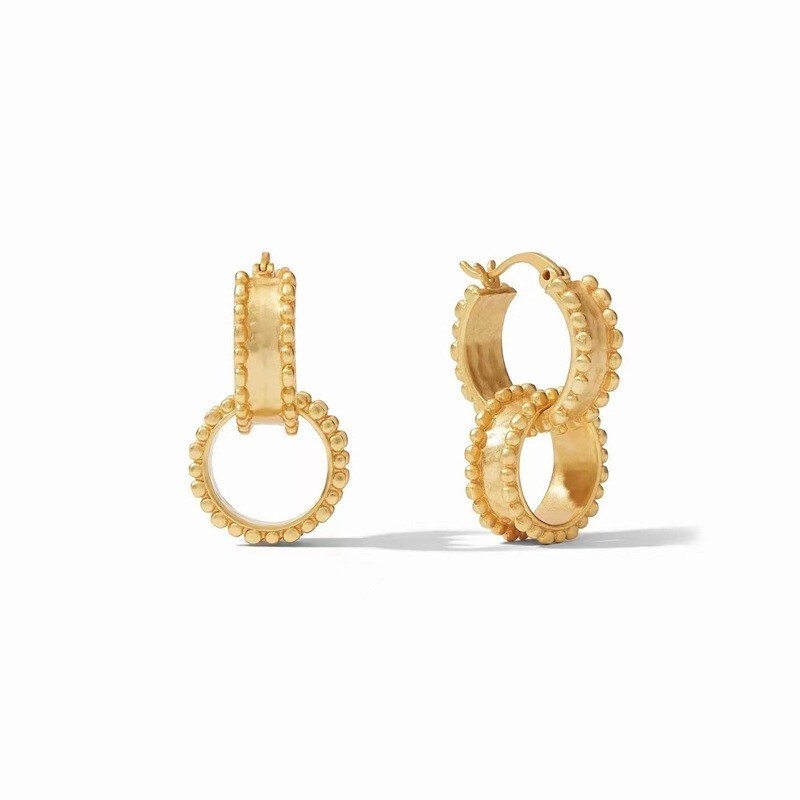 Julie Vos Gold Plate Marbella Hoop Earrings