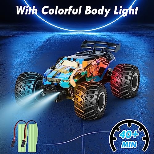 Remote Control Car, Remote Control Truck, With Headlights& Body Light Blue