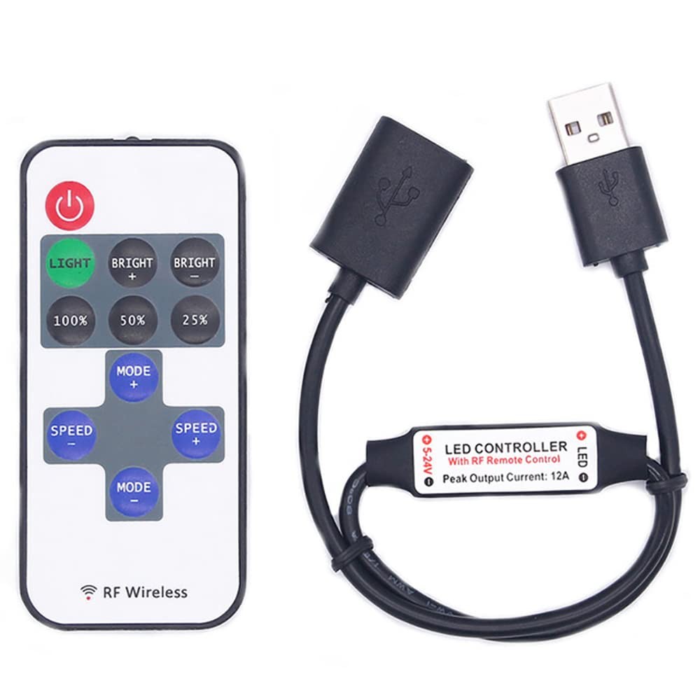 11 Keys Led Strip Controller Mini Dimmer Rf Remote 5v Usb Interface Controller F