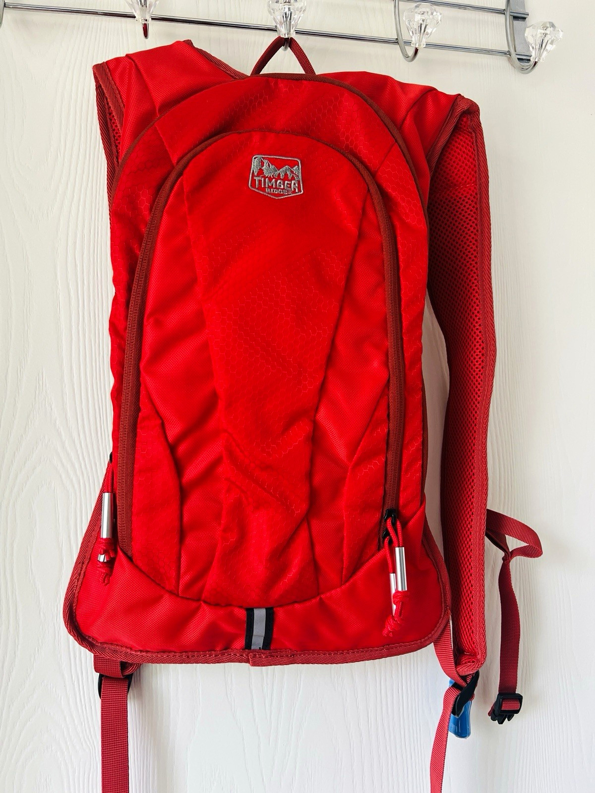 Timber Ridge Red 2L Hydration Backpack w/ Reservoir, Lightweight Padded Straps