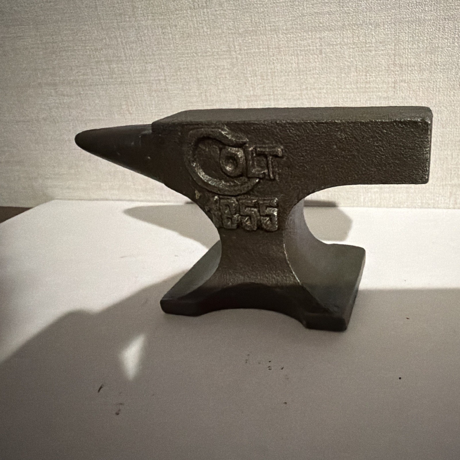 Colt 1855 Cast Iron Mini Anvil Anvil Marked "COLT 1855"