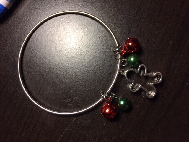 Ohio Home made Charm expandable silver tone bangle bracelet