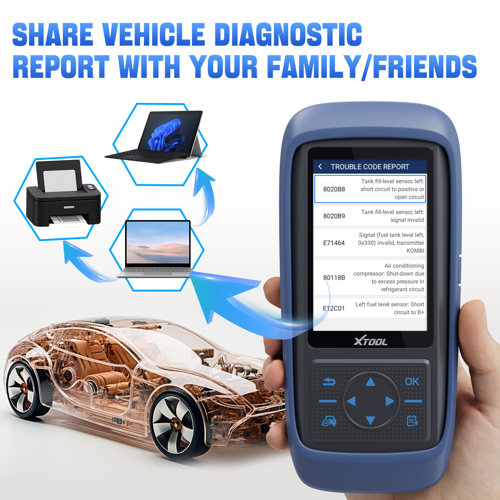 XTOOL A30 PRO Full OBD2 Diagnostic Scanner K!ey Coding ABS SAS Full System Scan