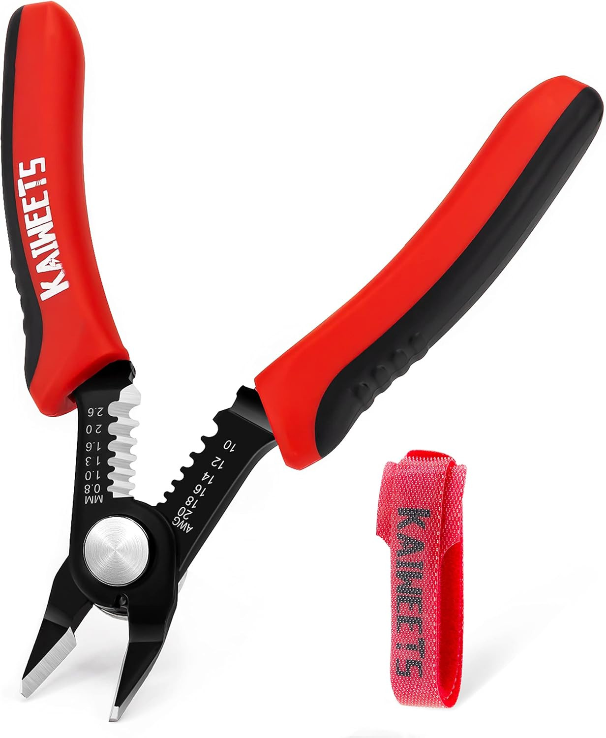 KAIWEETS Wire Cutters 6-Inch Flush Pliers with Supplementary Stripping, Cutting