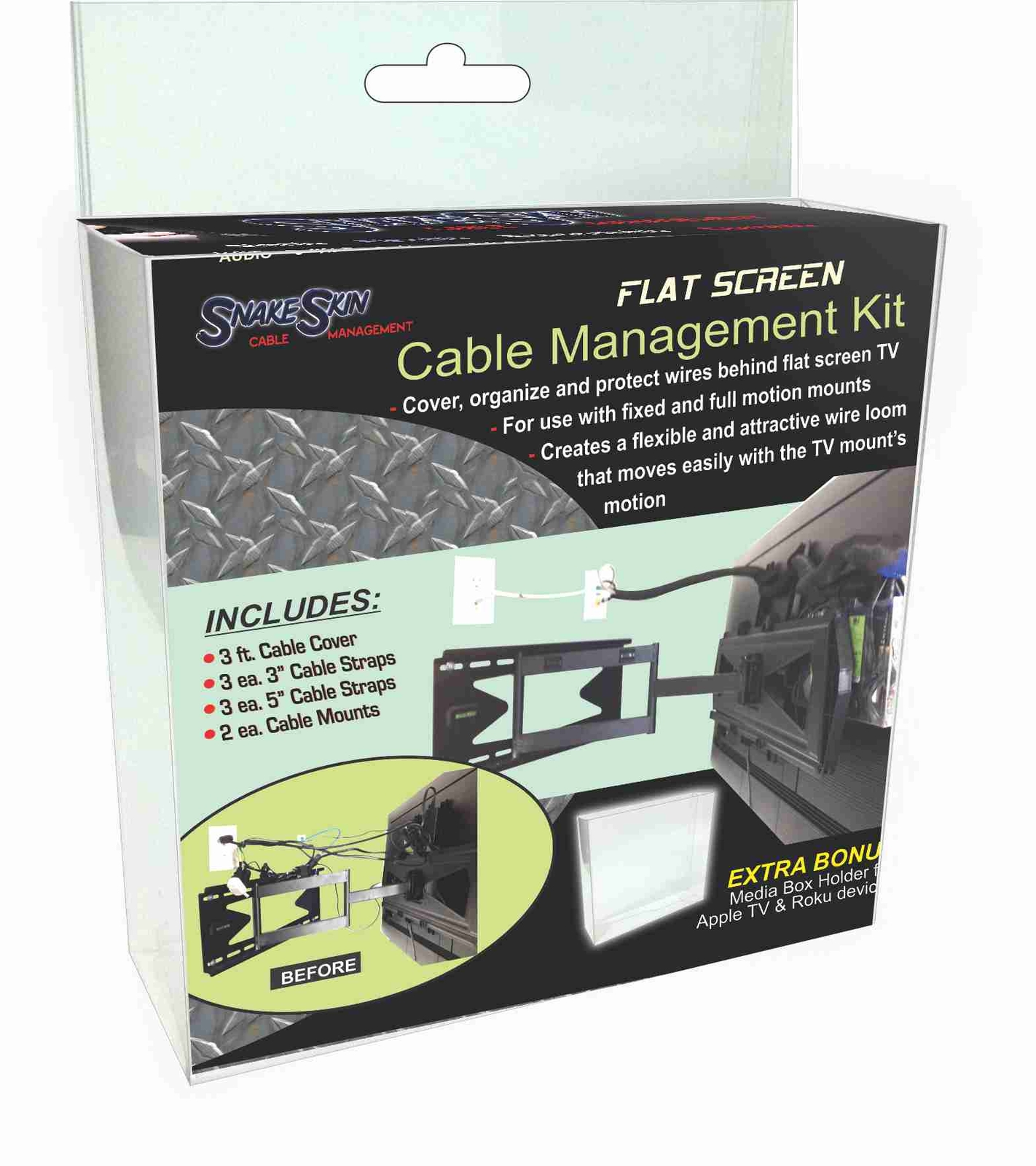 SNAKESKIN Flatscreen Cable Management Kit
