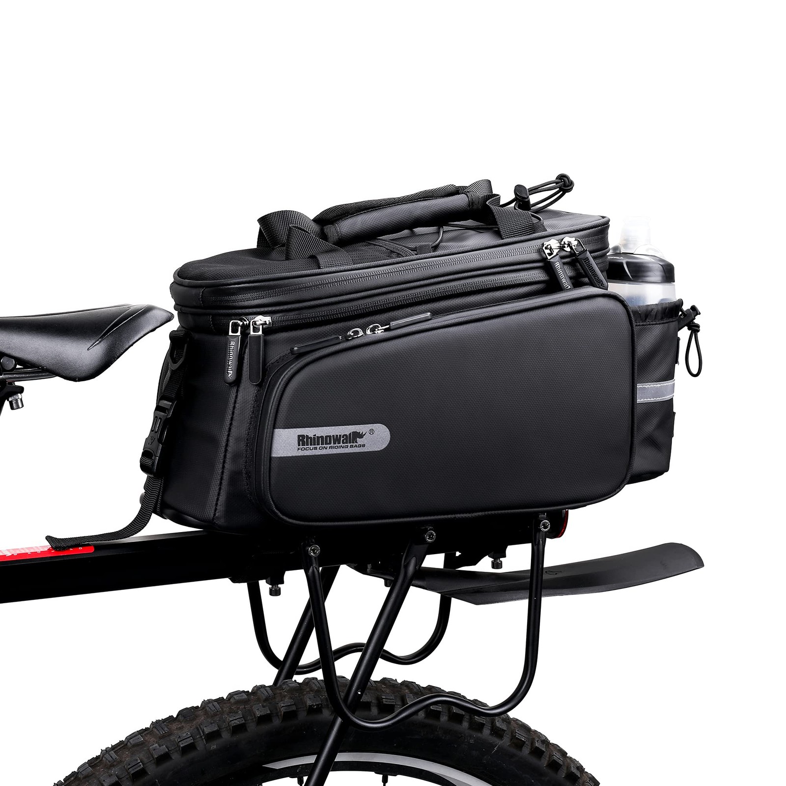 Bike Trunk Bag Expandable 11-30L Rack Bags Bike Pannier Bags Rear Seat Bag Ha...