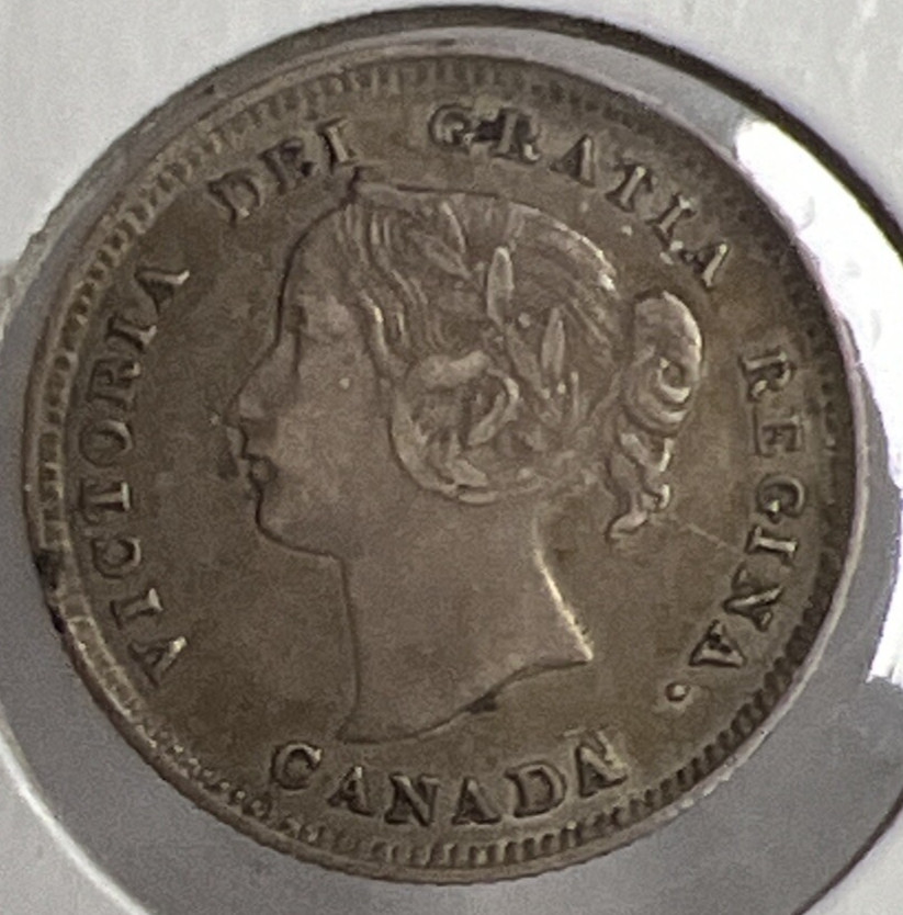 1893 Canada 5 Cents Silver Foreign Coin