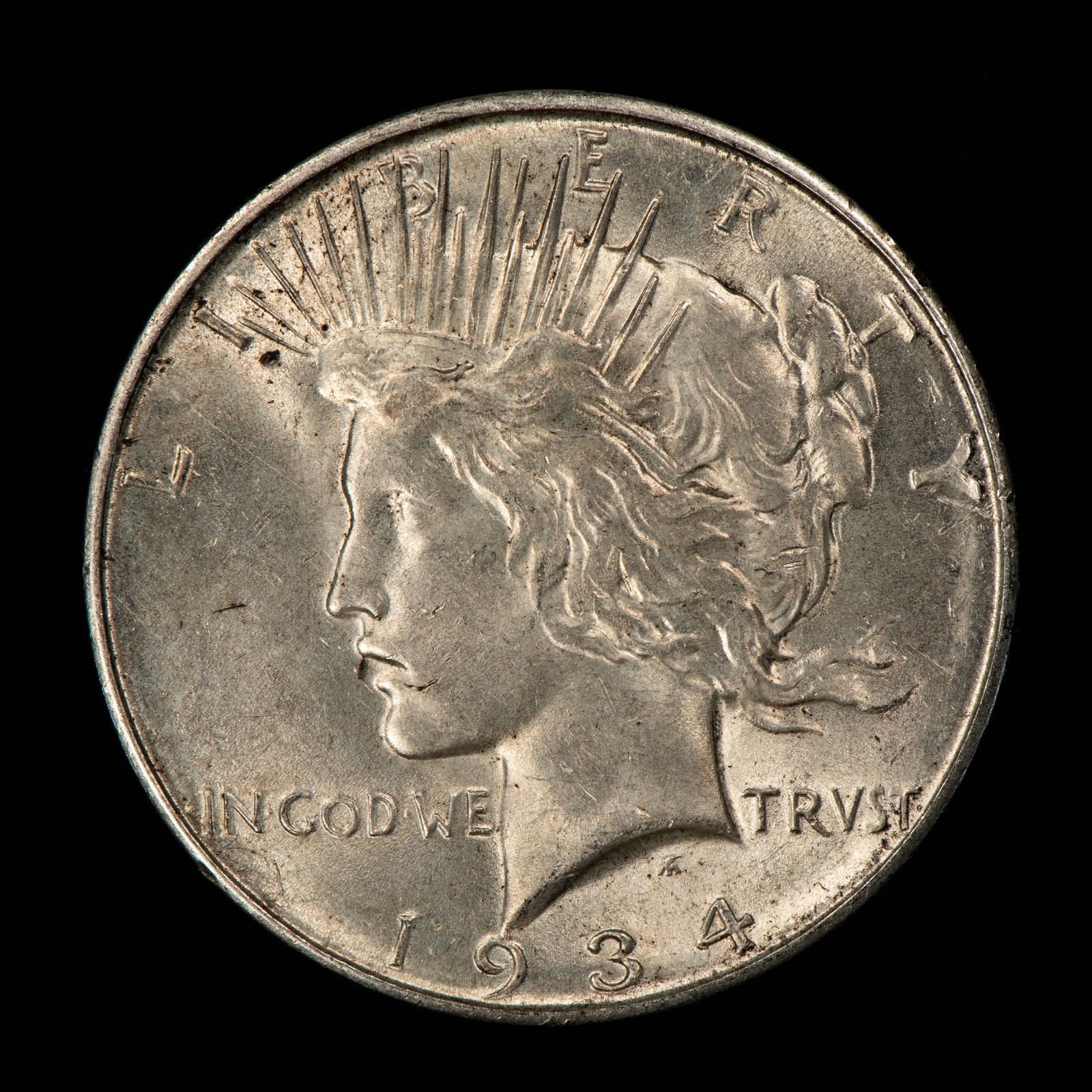 1934-D $1 Silver Peace Dollar - AU/UNC - SKU-D7823