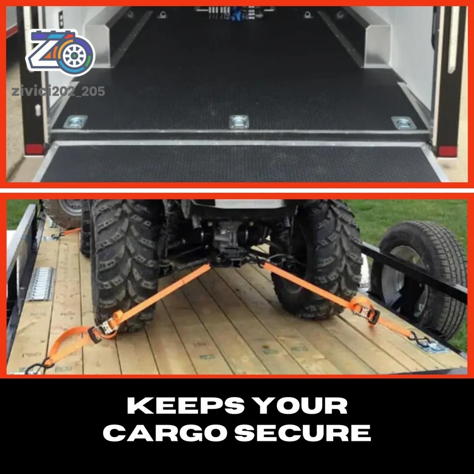 4 Pack Anchor Tie Down D-Ring Flush with Hardware For Cargo Trailer Silver
