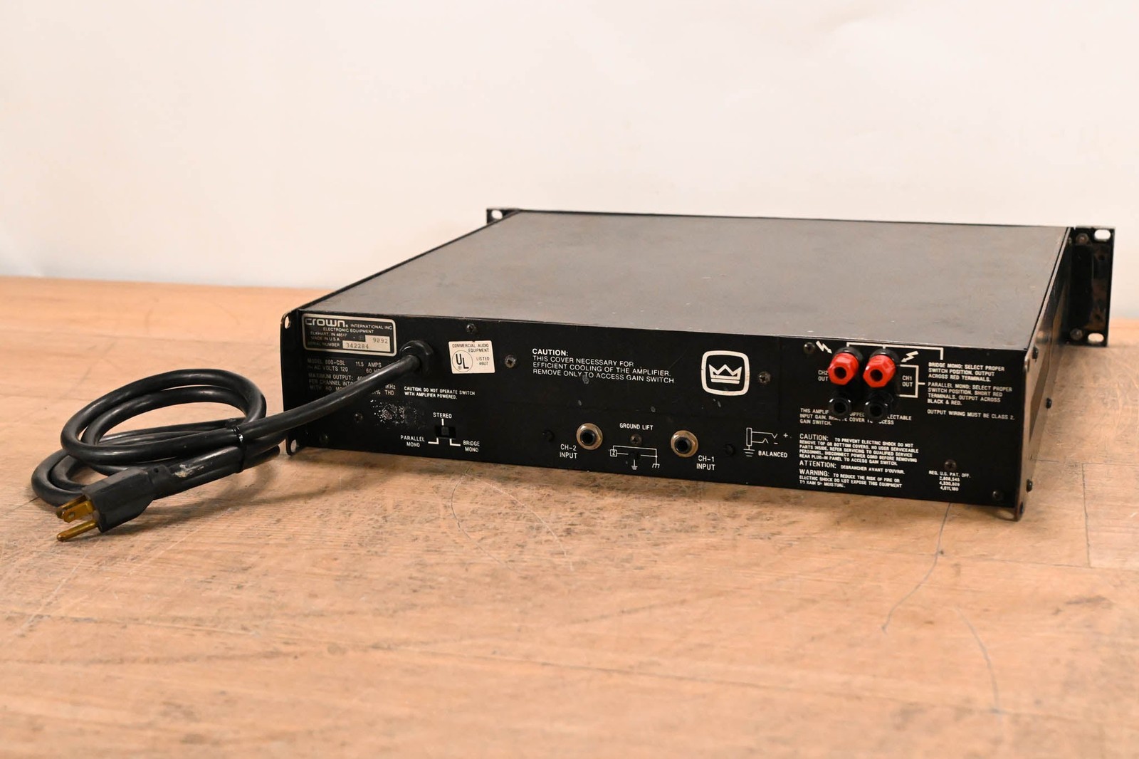 Crown 800 CSL 2-Channel Power Amplifier CG01PG0