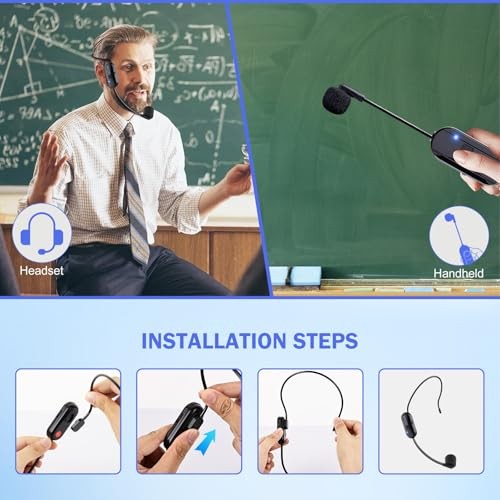 Wireless Microphone Headset Double Professional: Cordless Mic Head for Black1
