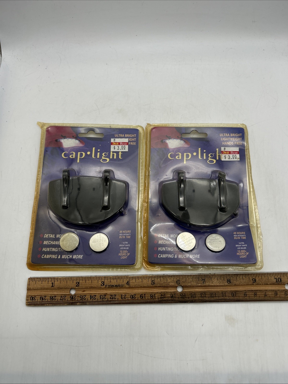 LED Cap Light Clip On Hat Flashlight Hands-Free Set Of 2 No.350 #87-081 NOS