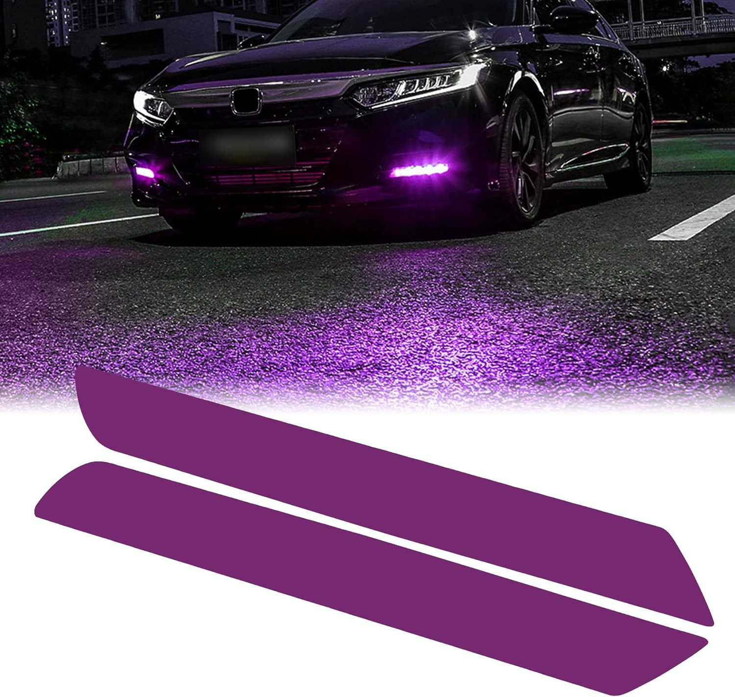 Vinyl Smoke Tint Fog Light Films Compatible with 10th Accord 201 Color: Purple