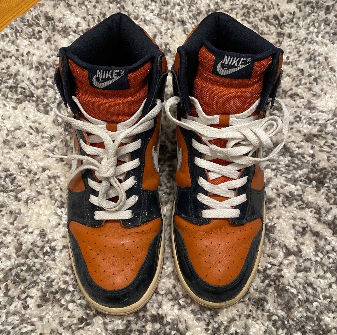 Size 11.5, Nike Dunk High Mesa Orange Patent Leather Neptunes, FAST & FREE SHIP