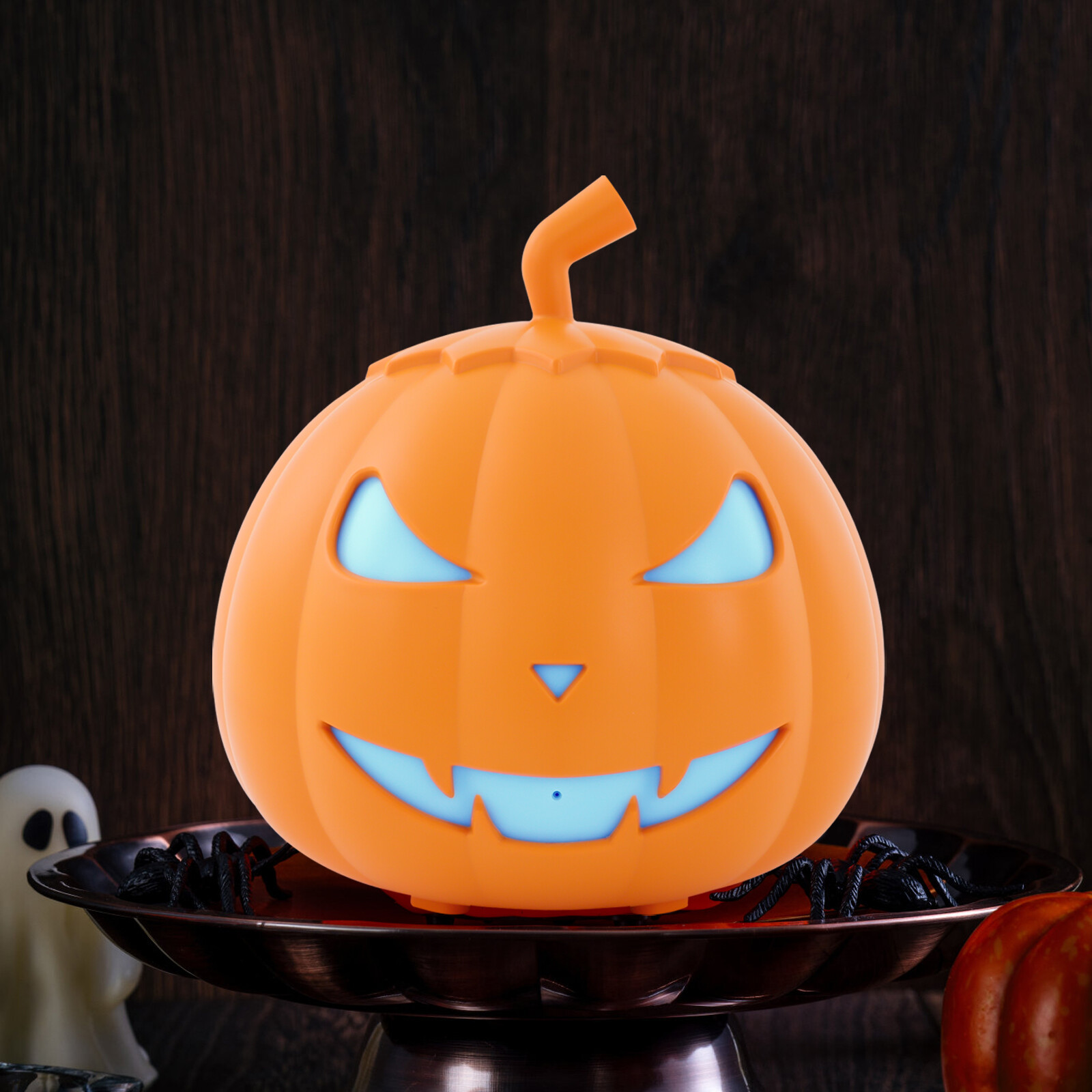 Pumpkin Smoke Fog Machine 6 Colors LED Light w/ Wireless Remote Halloween 800W
