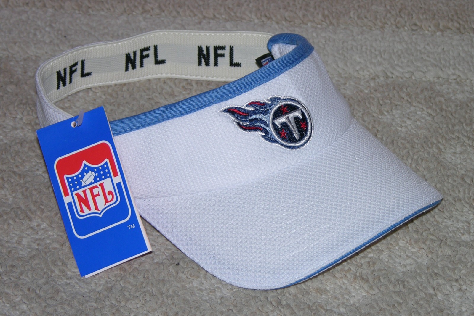 Tennessee Titans White with Light Blue Trim visor