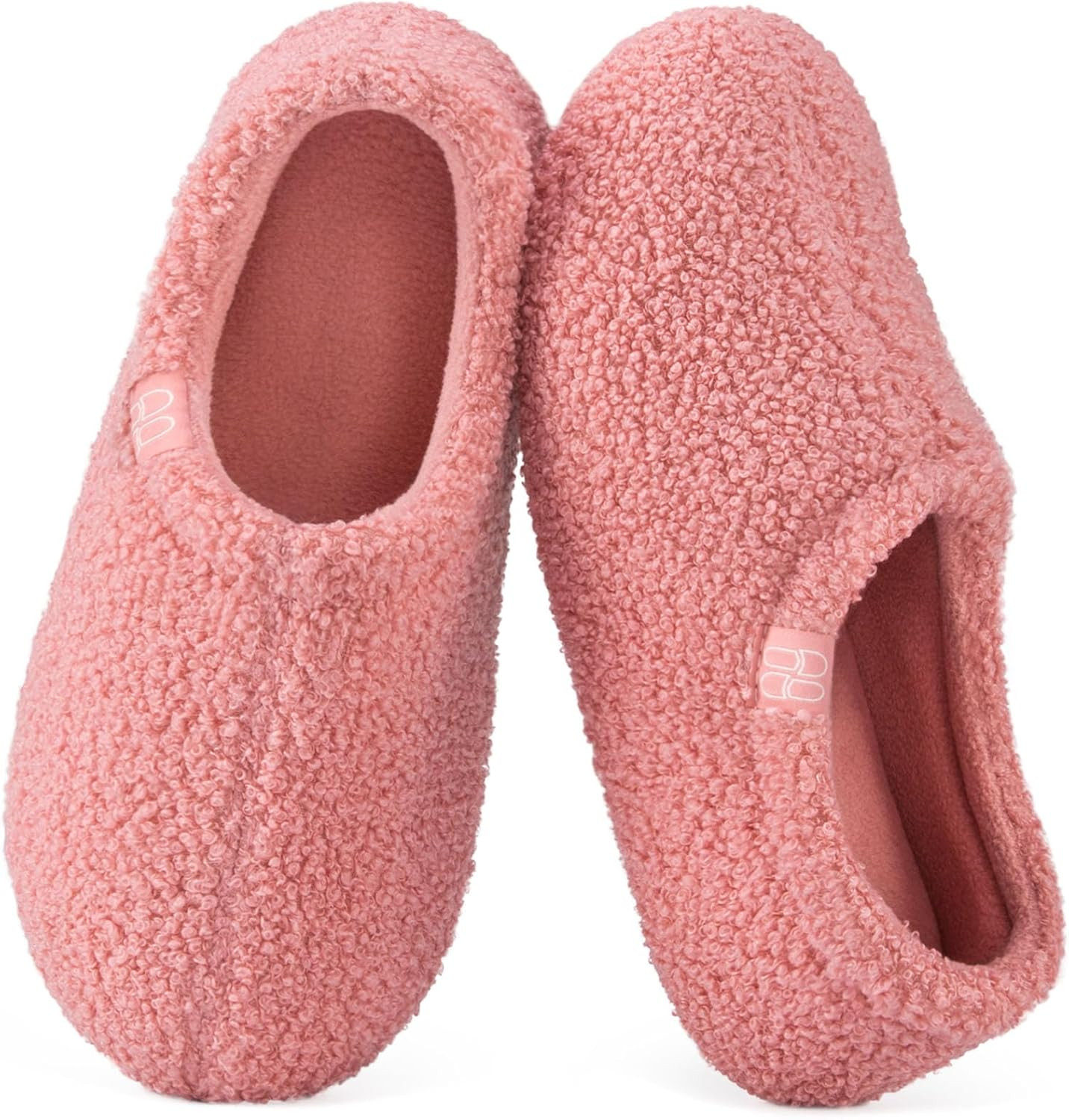 Women's Fuzzy Curly Fur Memory Foam Loafer Slippers with Polar Fleece Lining