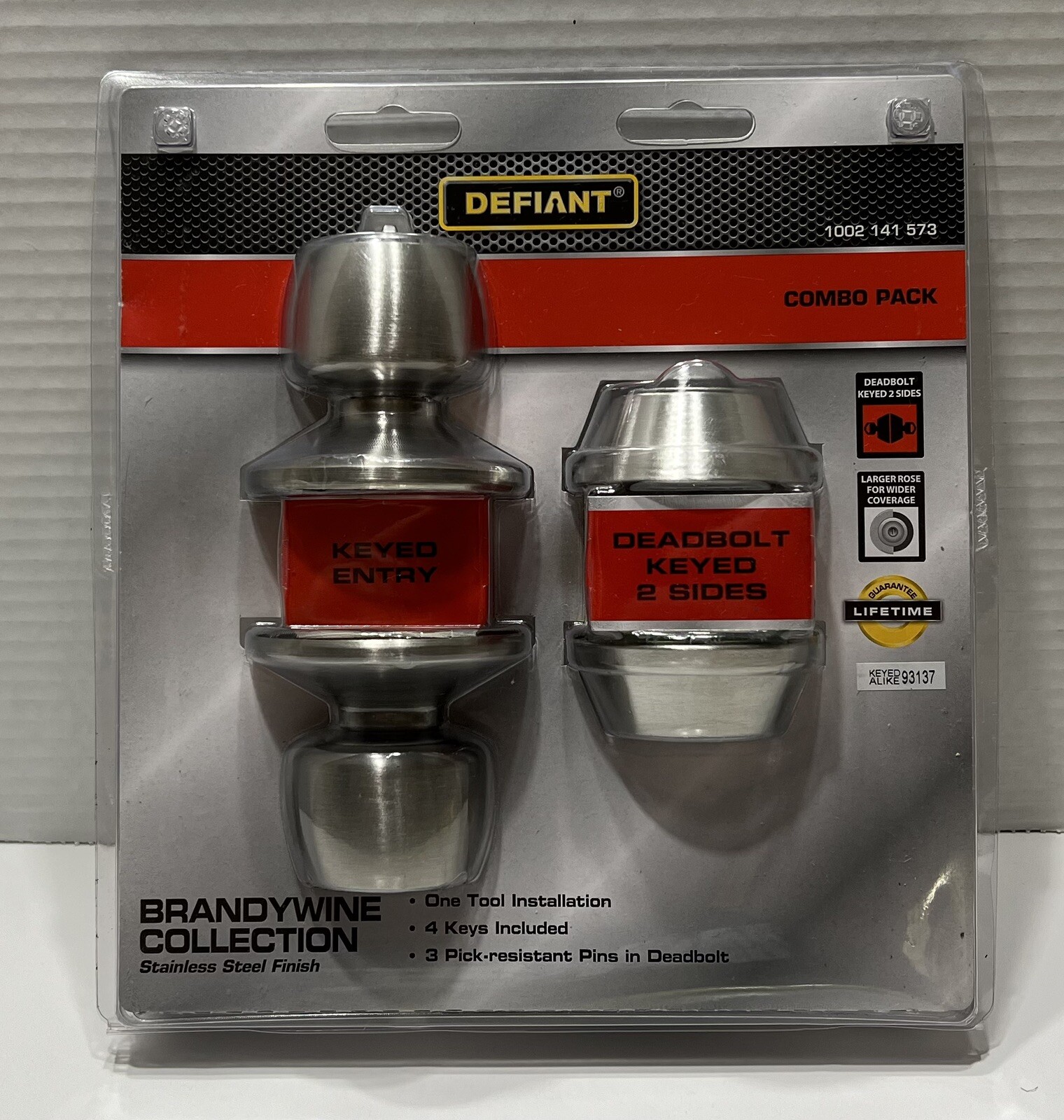 Defiant Brandywine Keyed Entry Knob with Deadbolt Stainless Steel 831-255