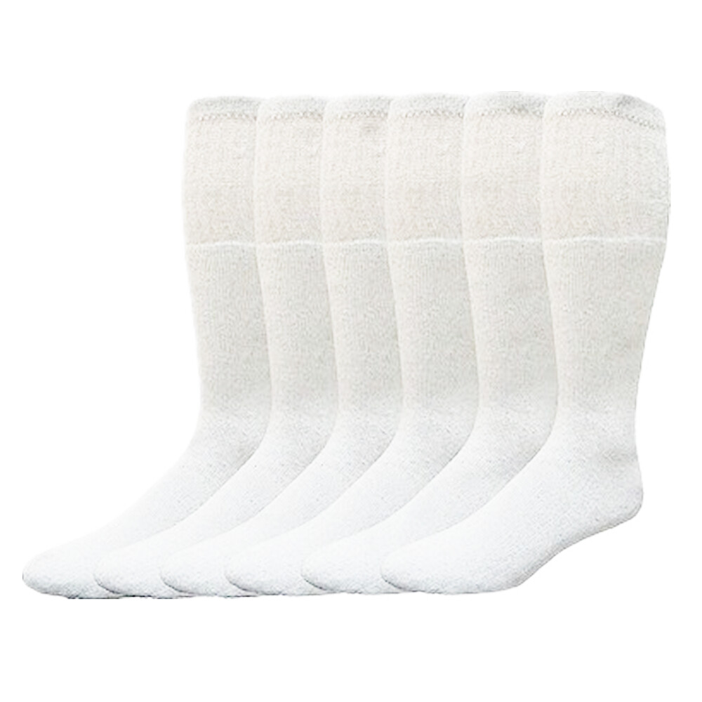 3 6 12 Pairs Mens Cotton Athletic Solid Sports Tube Socks Size 9-15 Made In USA