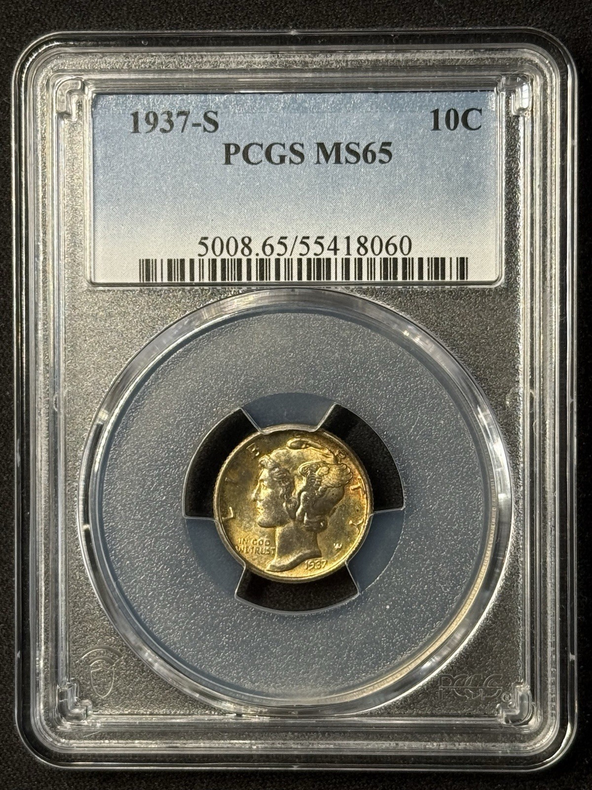 1937-S Mercury Dime 10c PCGS MS-65