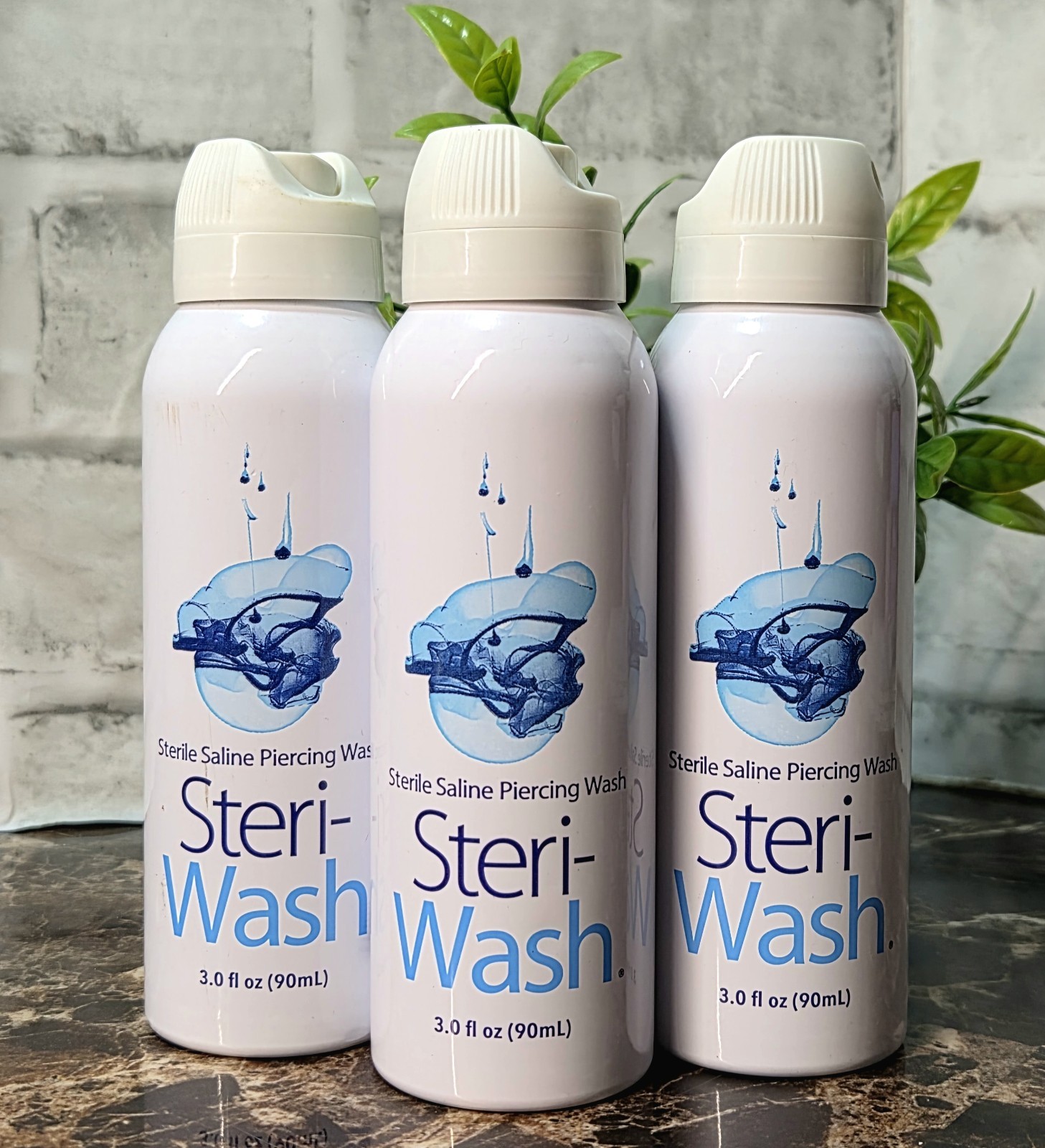 3 x Steri-Wash® Aftercare Piercing Spray 3 oz *BRAND NEW* free shipping