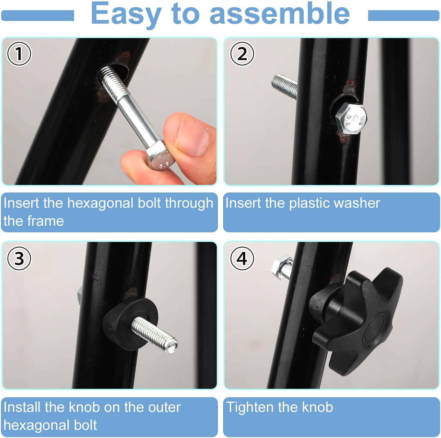 2 Sets Rollator Walker Replacement Knobs, Comfortable Black Plastic Knobs, Unive