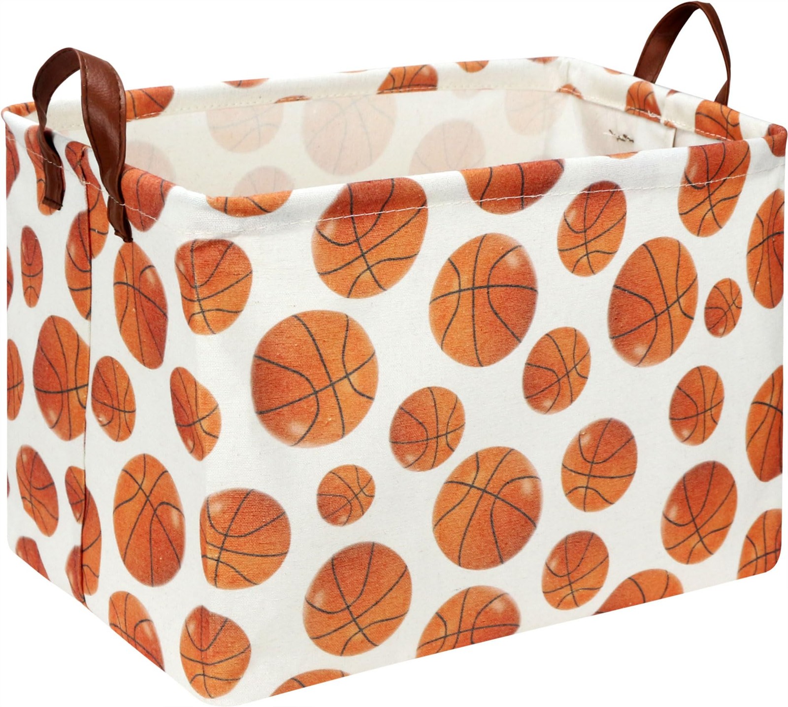 Rectangle Baksetball Print Storage Basket, Books Box, Room Decor,Gift Basket(...