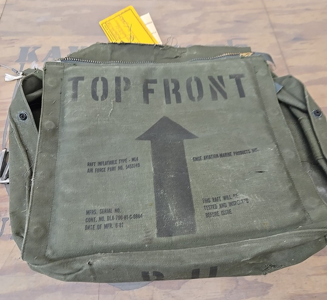 USAF USGI Pilots Survival Bag Heavy Canvas Raft Inflatable Bag Only