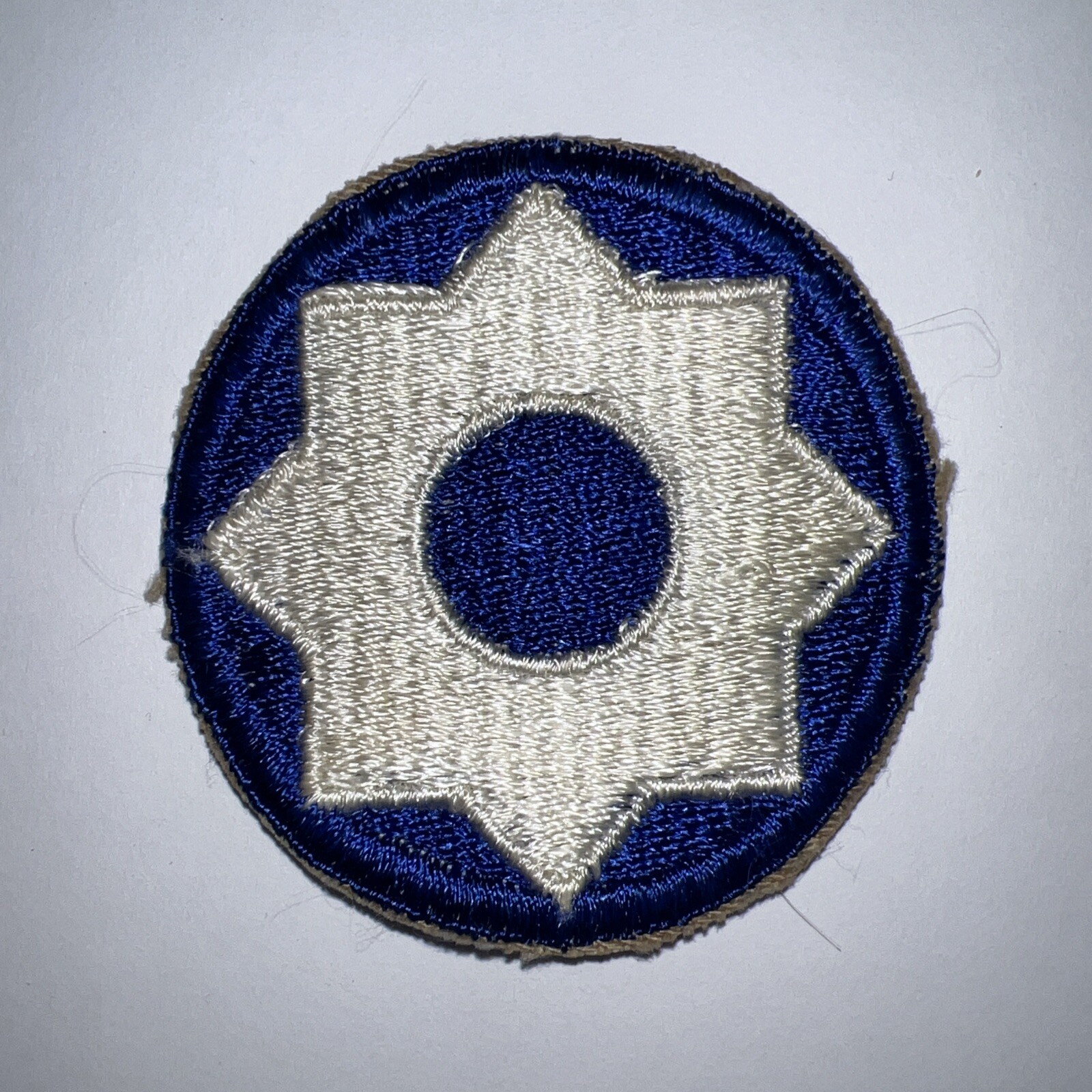 WWII US Army 8th Service Command Cut Edge Patch Original
