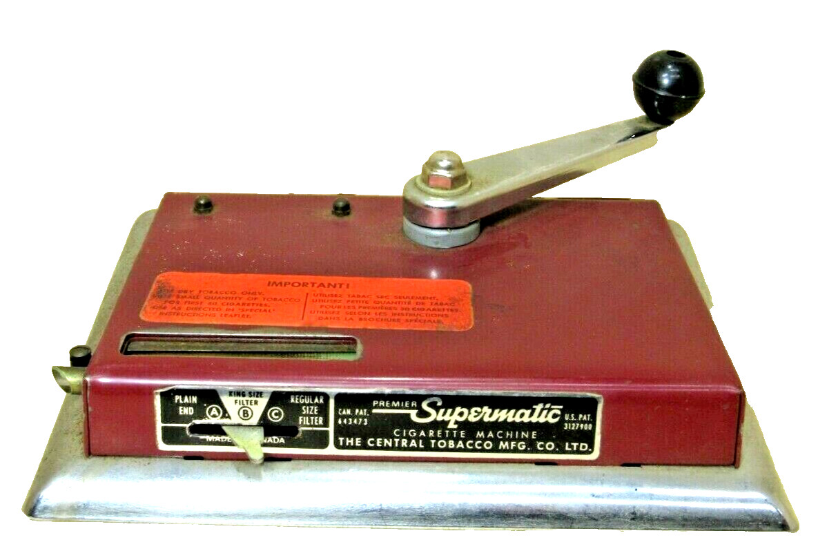 Vintage  PREMIER Supermatic Cigarette Injector Machine Red #XW