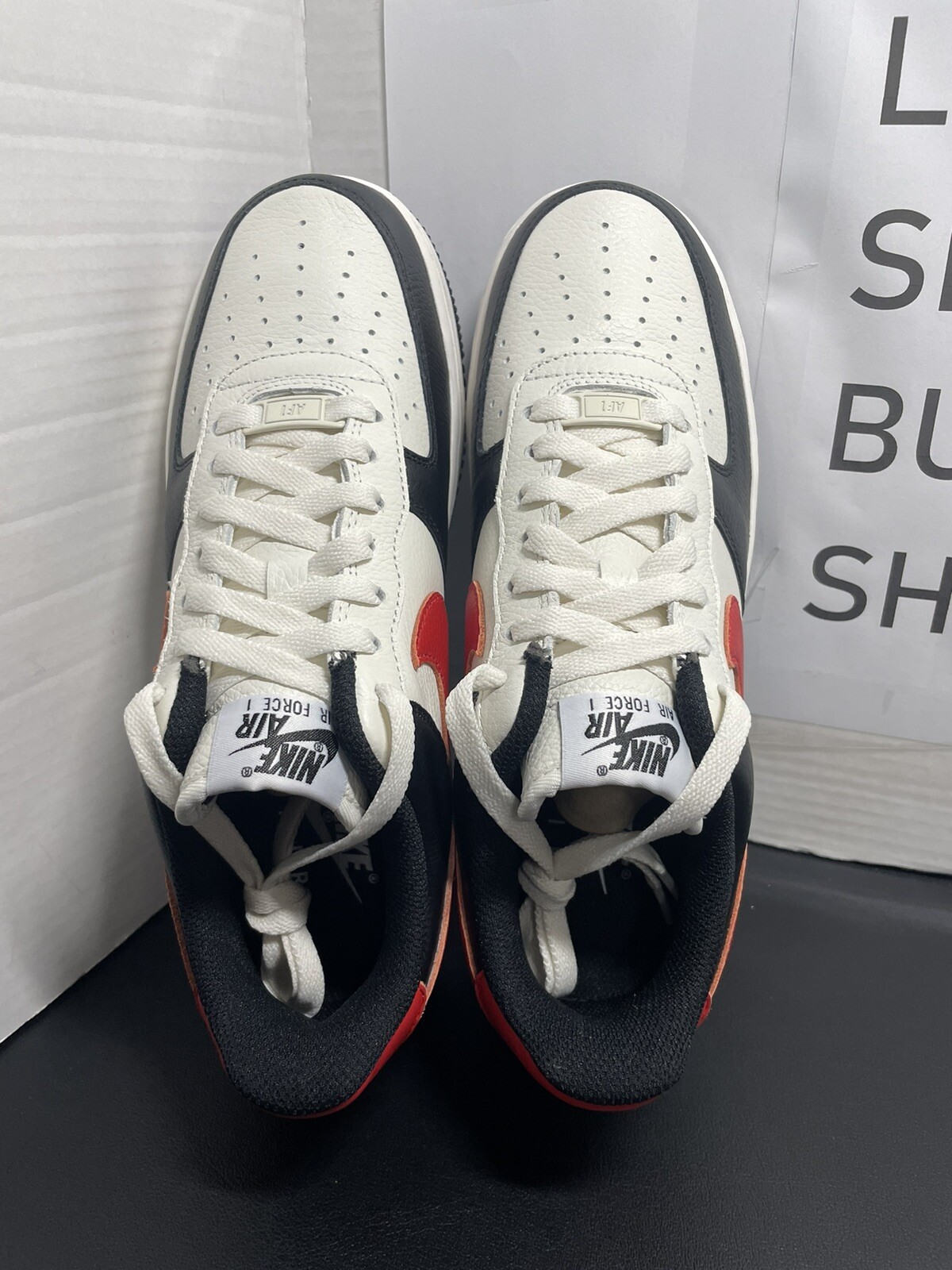 Nike Air Force 1 Low by You ID Black White Red Sneaker DV3892-900 Men's Size 7