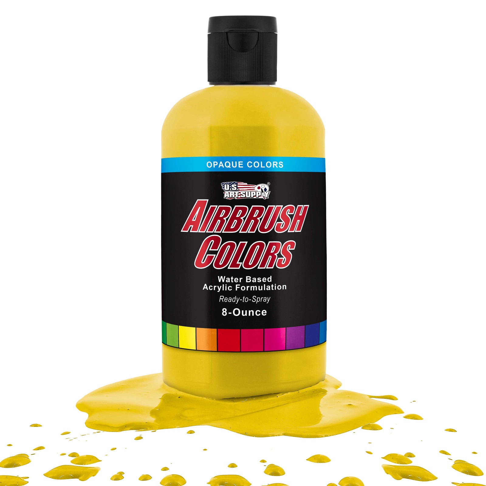 US Art Supply 8-Ounce Opaque Bright Yellow Airbrush Paint