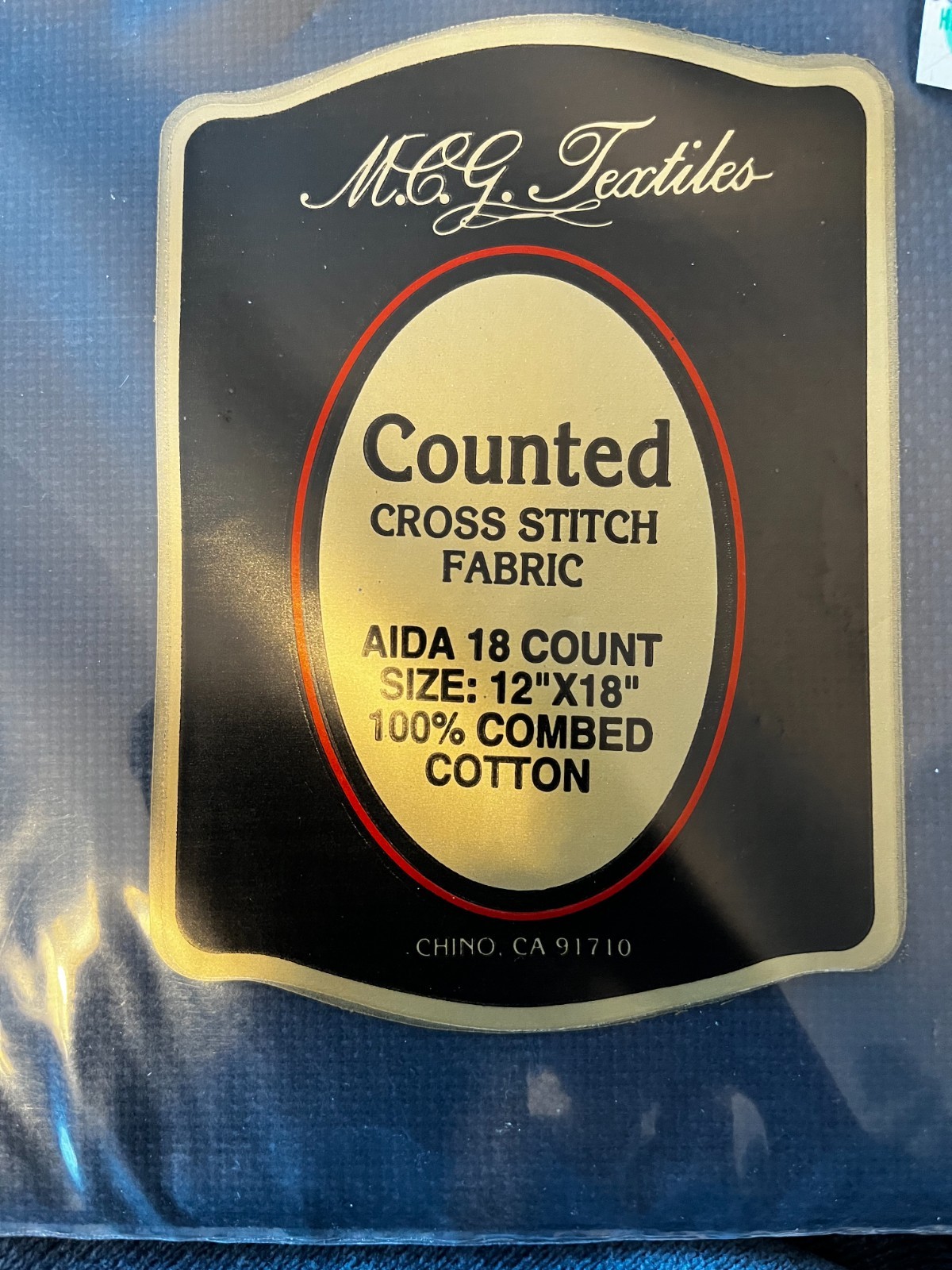 M.C.G. Textiles - Aida - 18 Count - 12" X 18" - NIP - Black