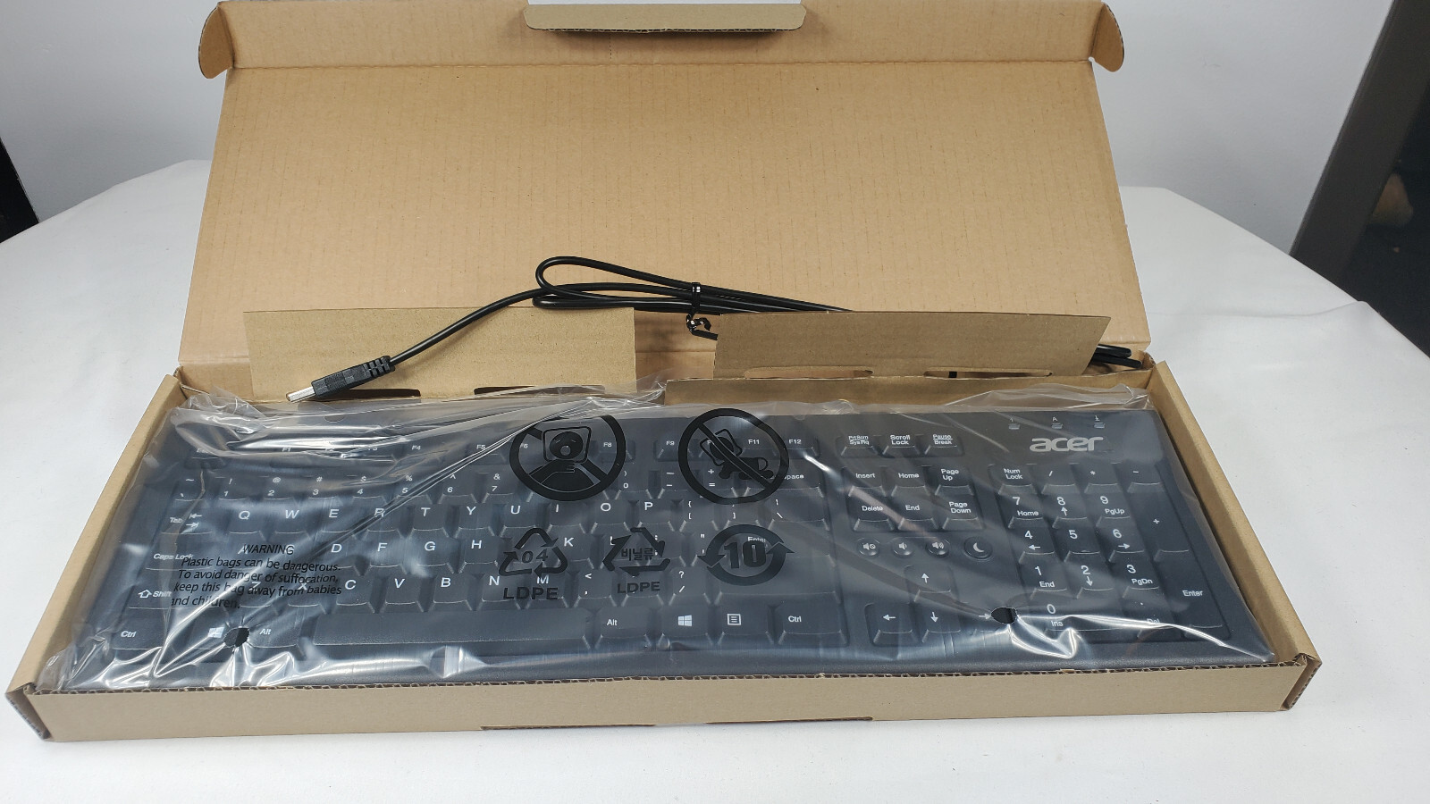 Acer Keyboard Wired USB Black  PR1101U - New