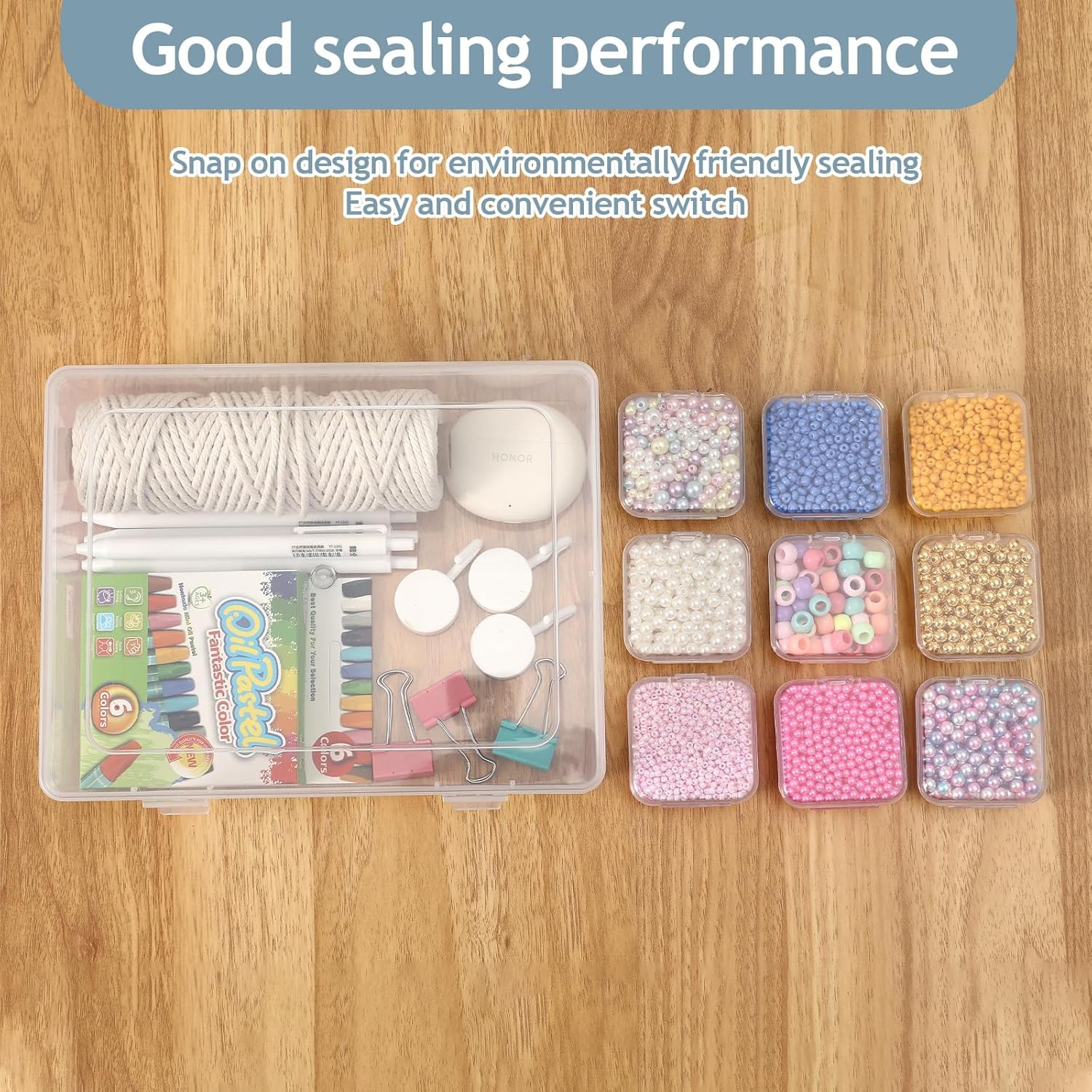 Bead Organizer Box, 30pcs Small Clear Plastic Storage Containers, Craft Storage