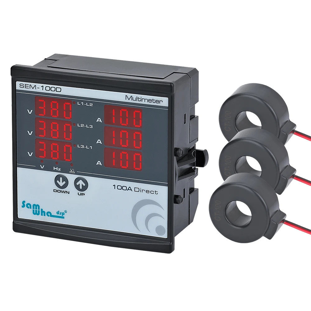 Digital Multimeter Contains 3 C.T Three Phase Volt(L-L) (L-N) Ampere Frequency