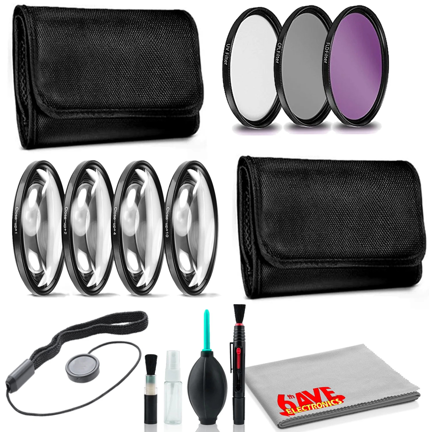 52mm Filter Kit Bundle with Close Up Lens Set, Cleaning Kit, and More