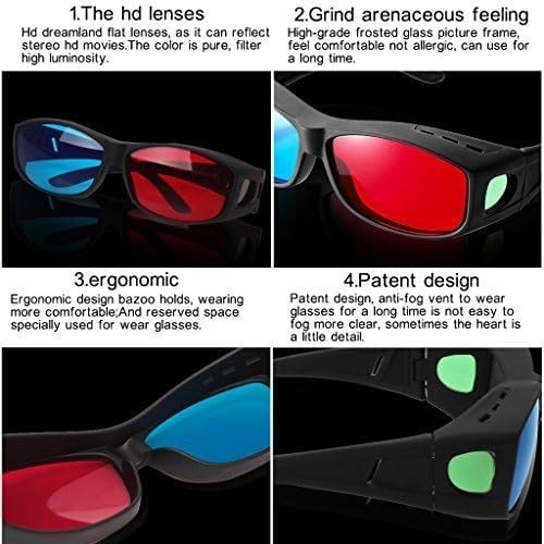 Cyan Anaglyph 3D Glasses - Experience Stunning 3D Visuals Effortlessly