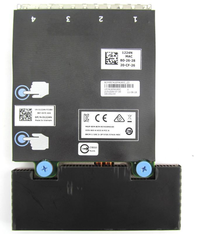 01224N 1224N DELL BROADCOM 5720 2X 1GB + 57416 2X 10GB DAUGHTER CARD