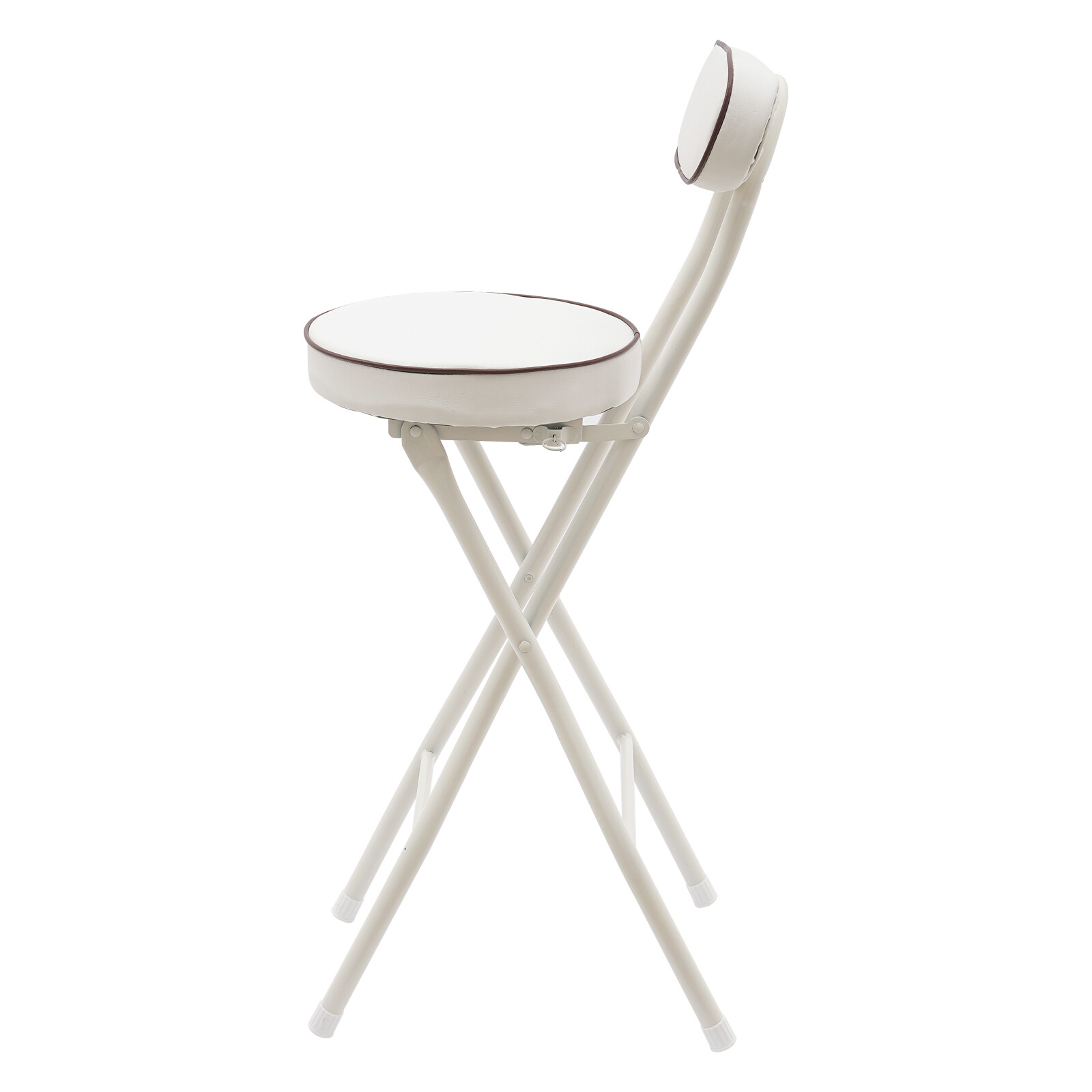 2 Pcs Folding Bar Stool with Backrest Tall Foldable Stool Chair Portable High...