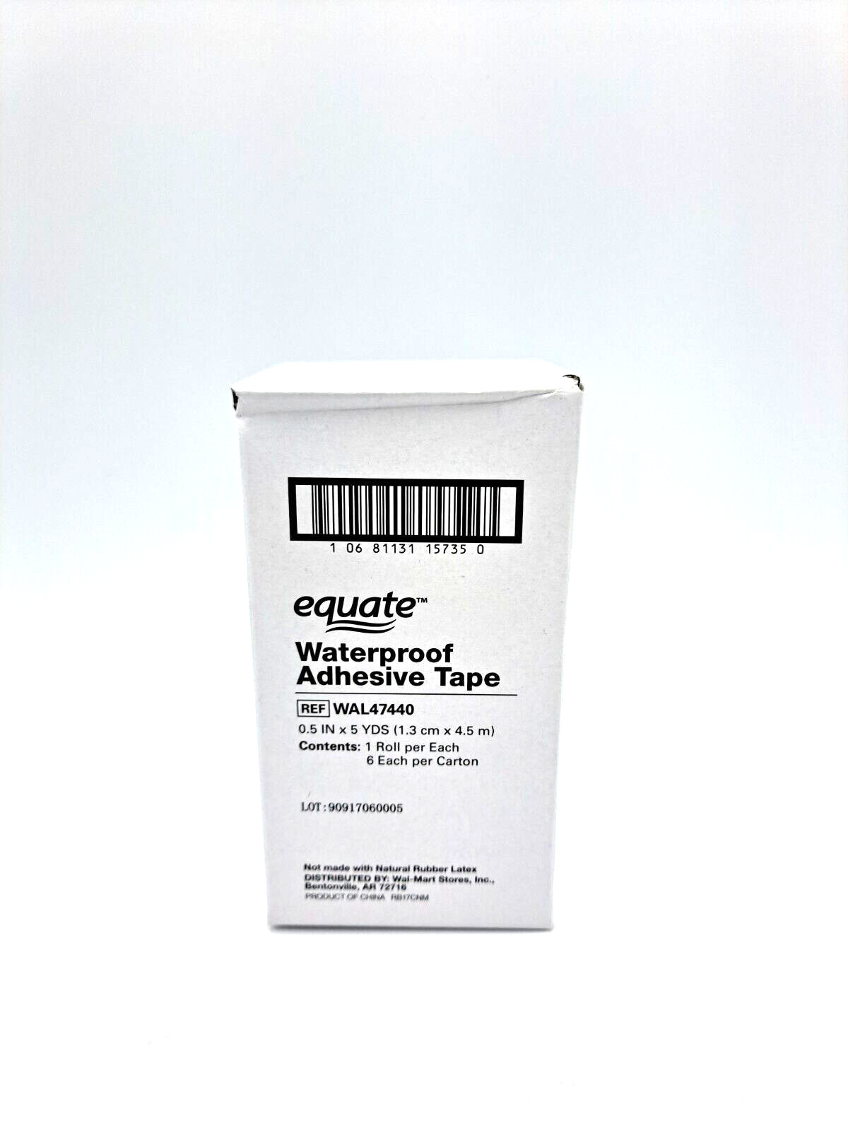 Equate Brand Waterproof Adhesive Medical Tape 6 Rolls .5in X 5 Yards  Each