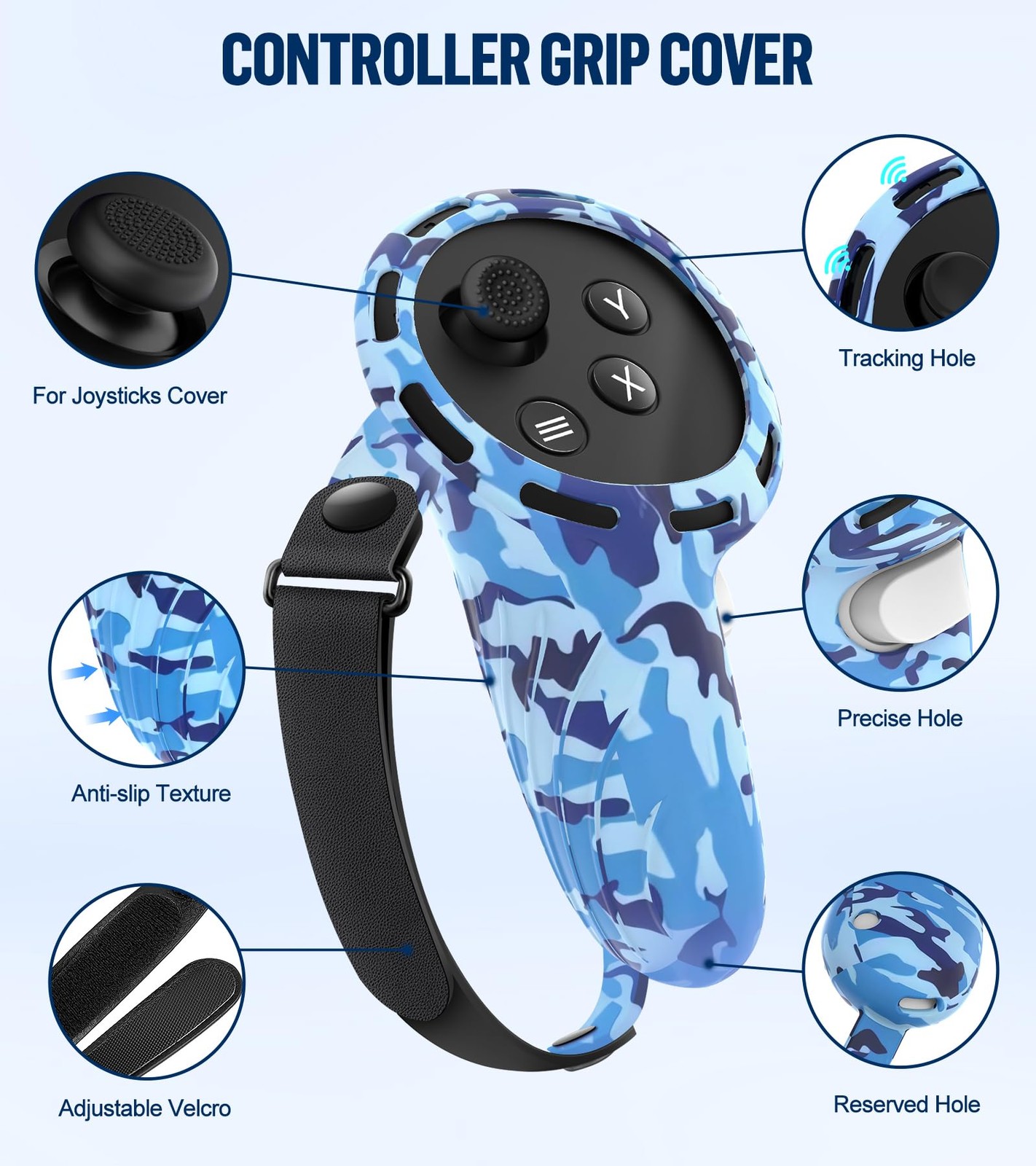 Silicone Cover Set Compatible with Meta/Oculus Quest 3 Accessories, Controlle...