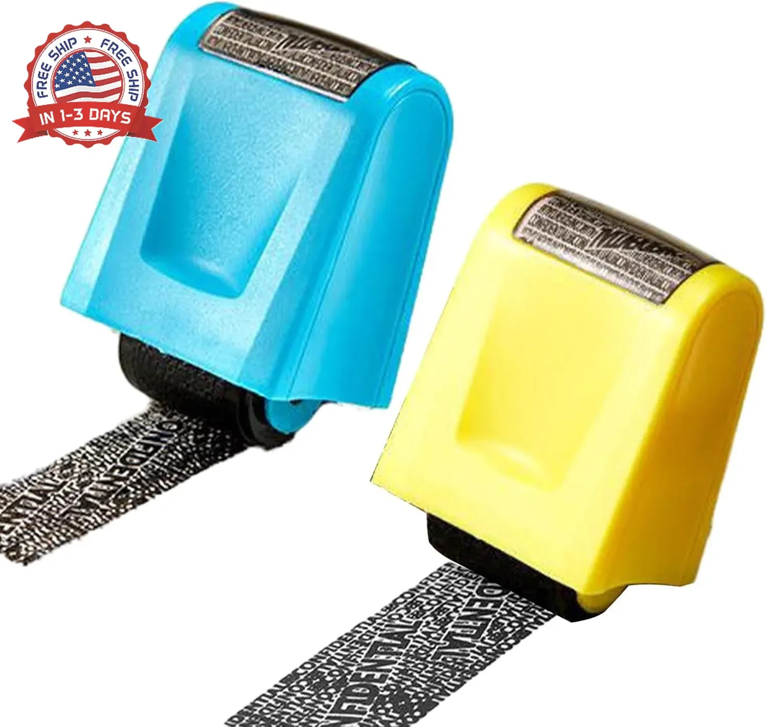 2Pcs Identity Theft Protection Roller Stamp,Protect Your ID Theft Protection Rol