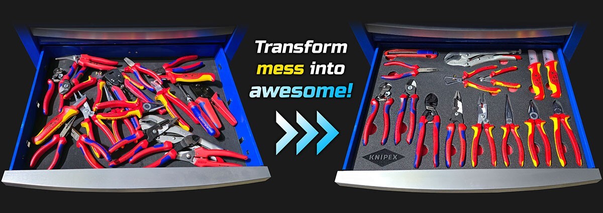 KNIPEX shadow foam tool tray insert storage organizer toolbox tool kit set