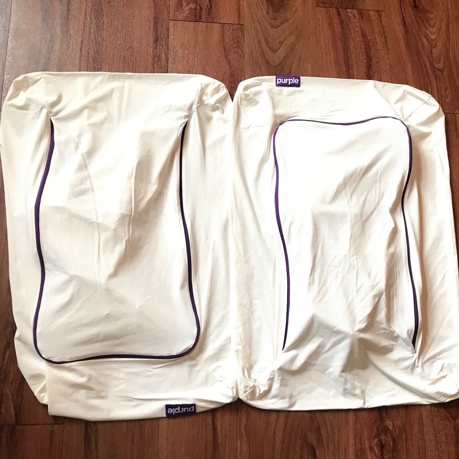 (2) Purple Mattress Brand Pillow Cover STANDARD QUEEN White Zip Luxury Protector