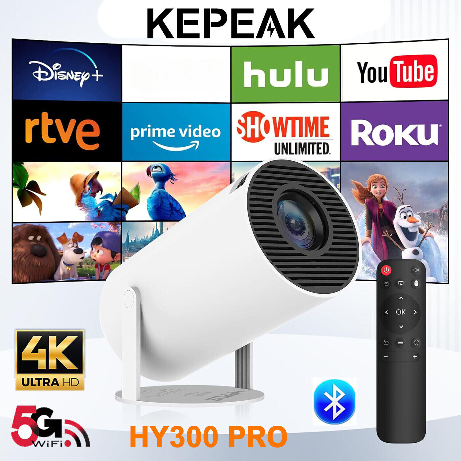 4K Mini Proyector Para Moviles Celular 5G Wifi Bluetooth Android Y Ios Iphone US