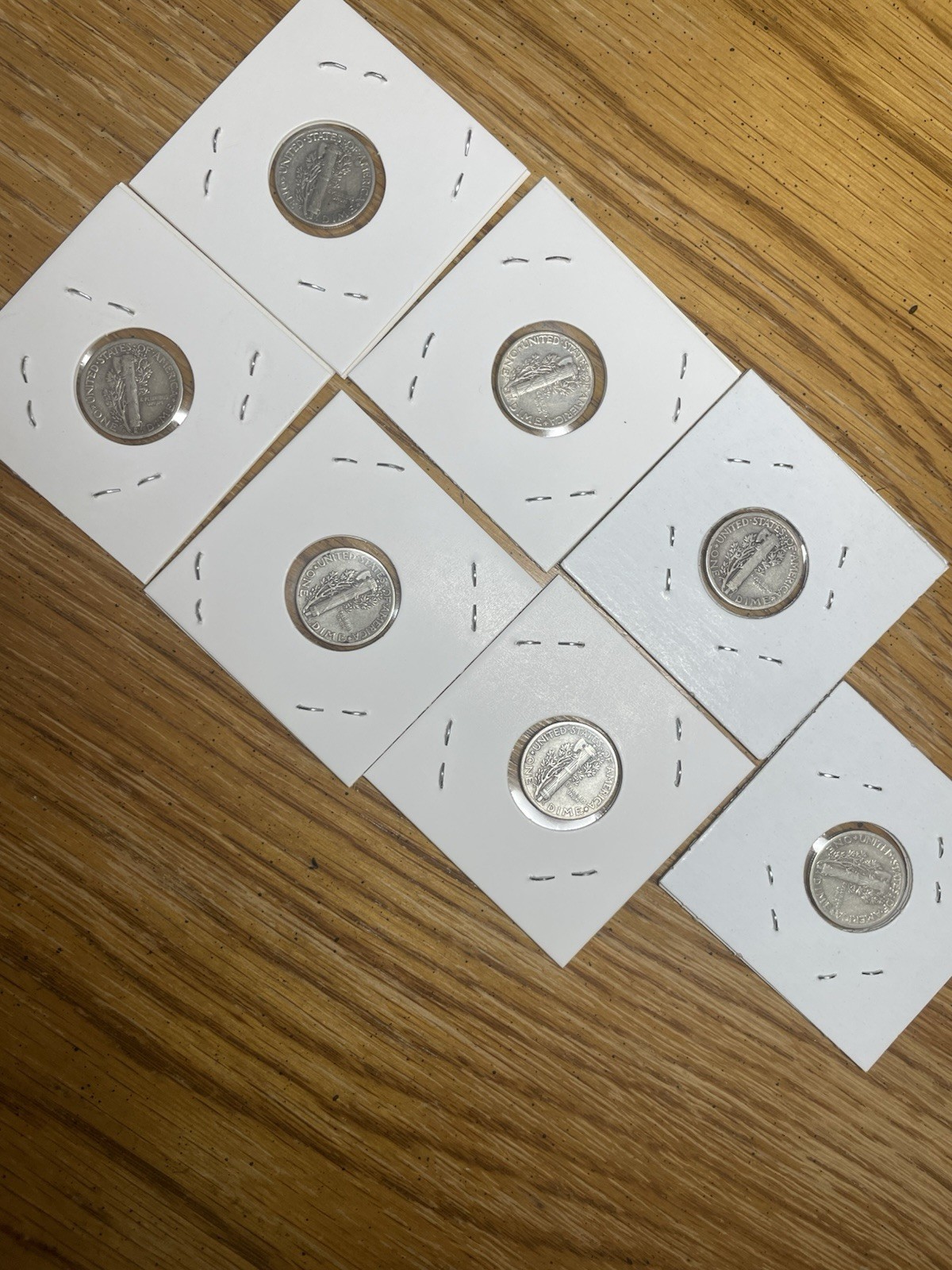 7 Mercury Dimes (1916-1945) Assorted Dates 90% US Silver Coins